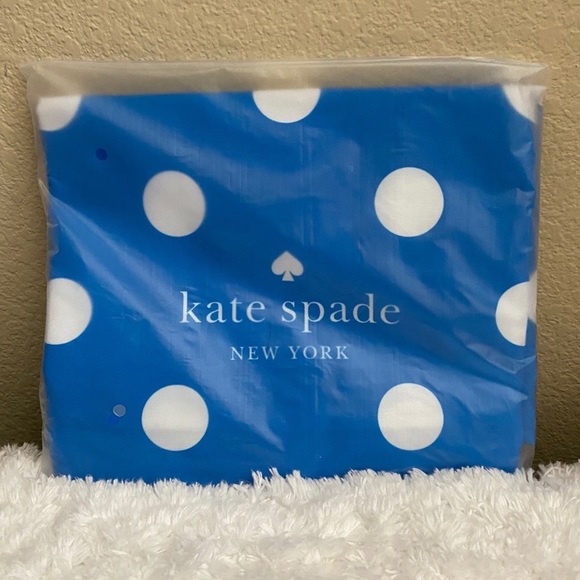 Kate Spade Reusable Canvas XL Blue Polka Dot Tote Bag - Picture 3 of 4